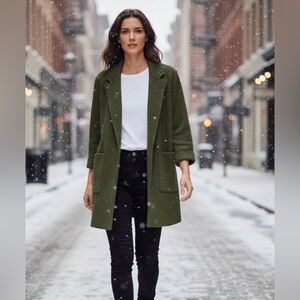 J. Crew Forest Green Sweater Coat